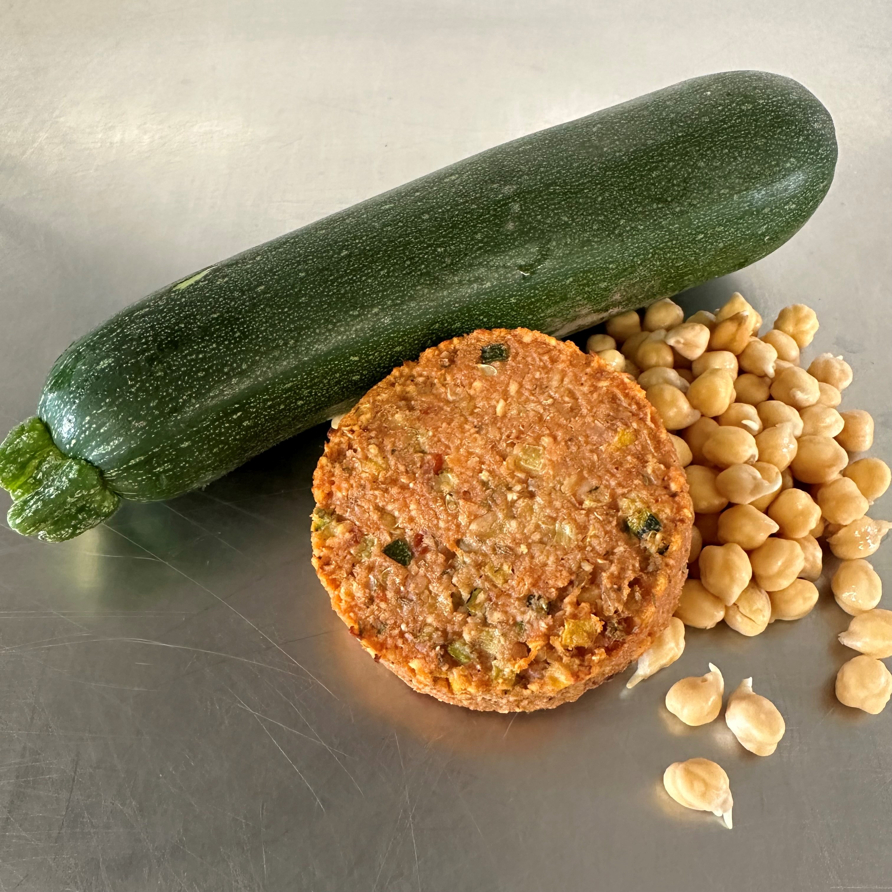 Burgers pois-chiches/courgettes/tomates séchées - 2 pc